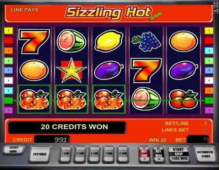 бесплатно играть в игровой автомат sizzling hot